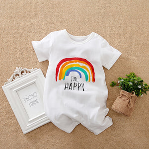 Happy Rainbow Summer Baby Romper 1 - Minitaq baby kids clothes dress