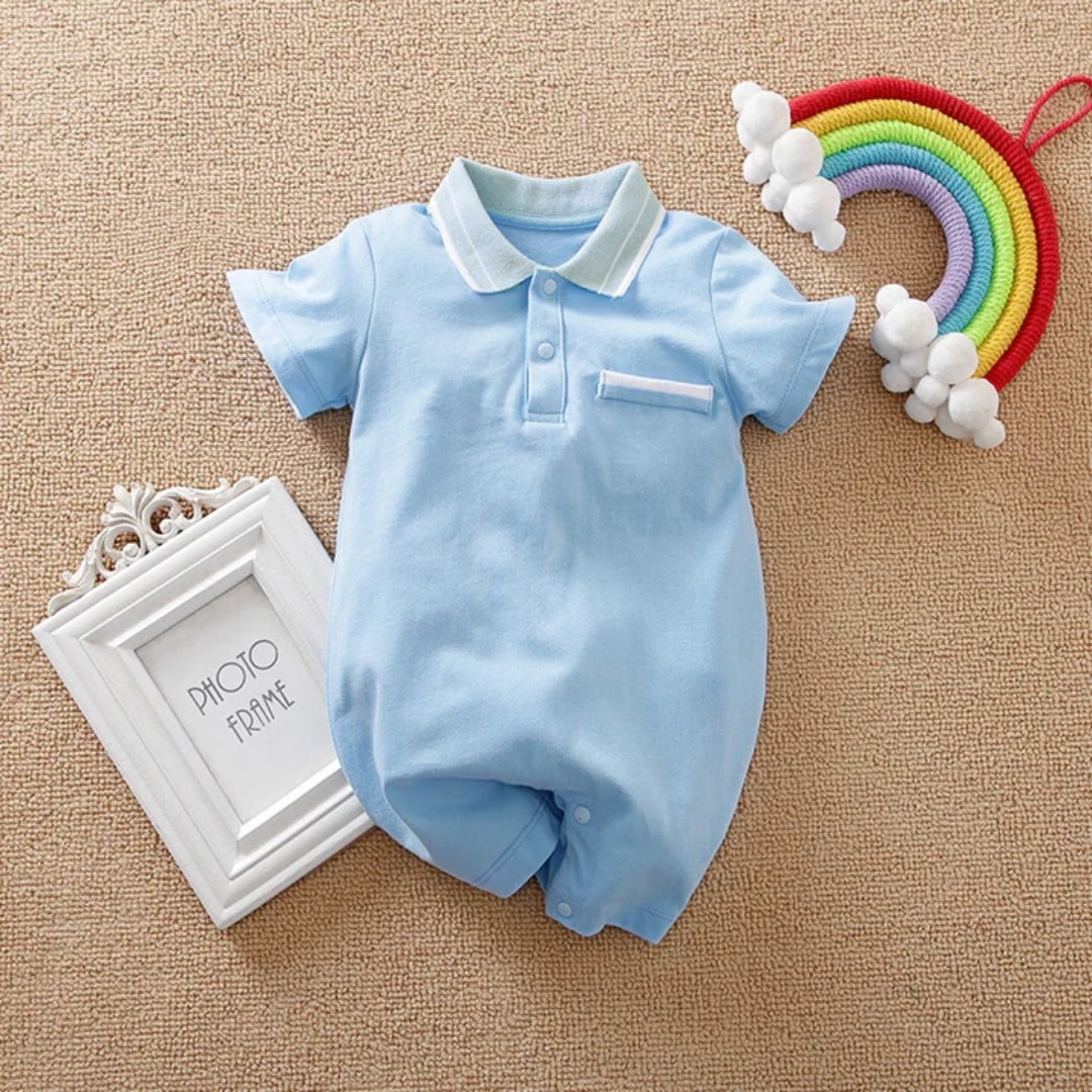 Blue Polo Style Baby Romper 5 - Minitaq baby kids clothes dress