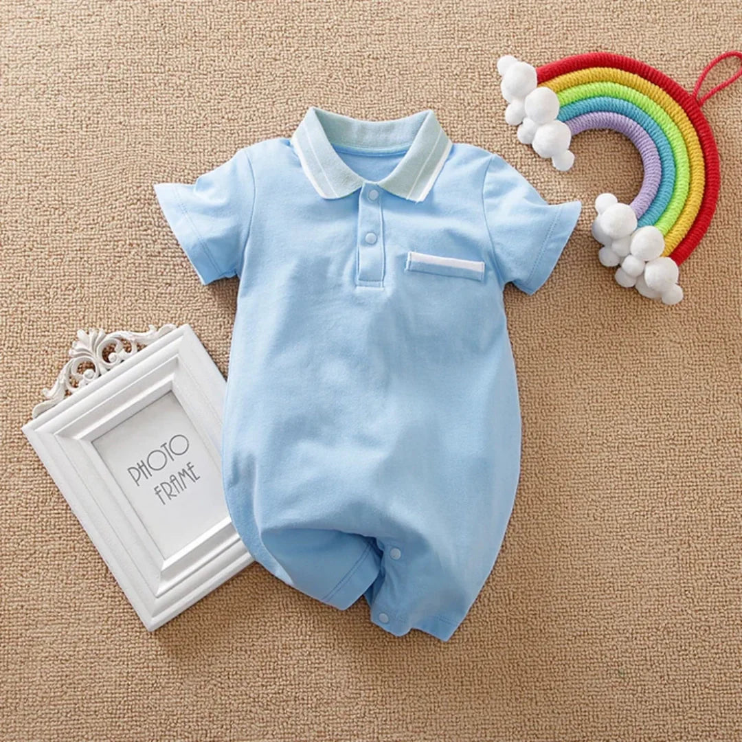 Blue Polo Style Baby Romper 5 - Minitaq baby kids clothes dress