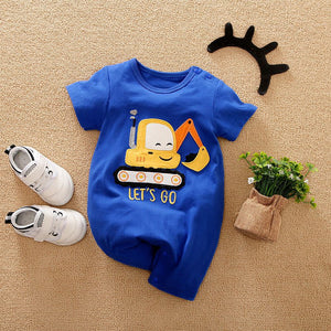 Blue Color Cartoon Baby Romper 1 - Minitaq baby kids clothes dress