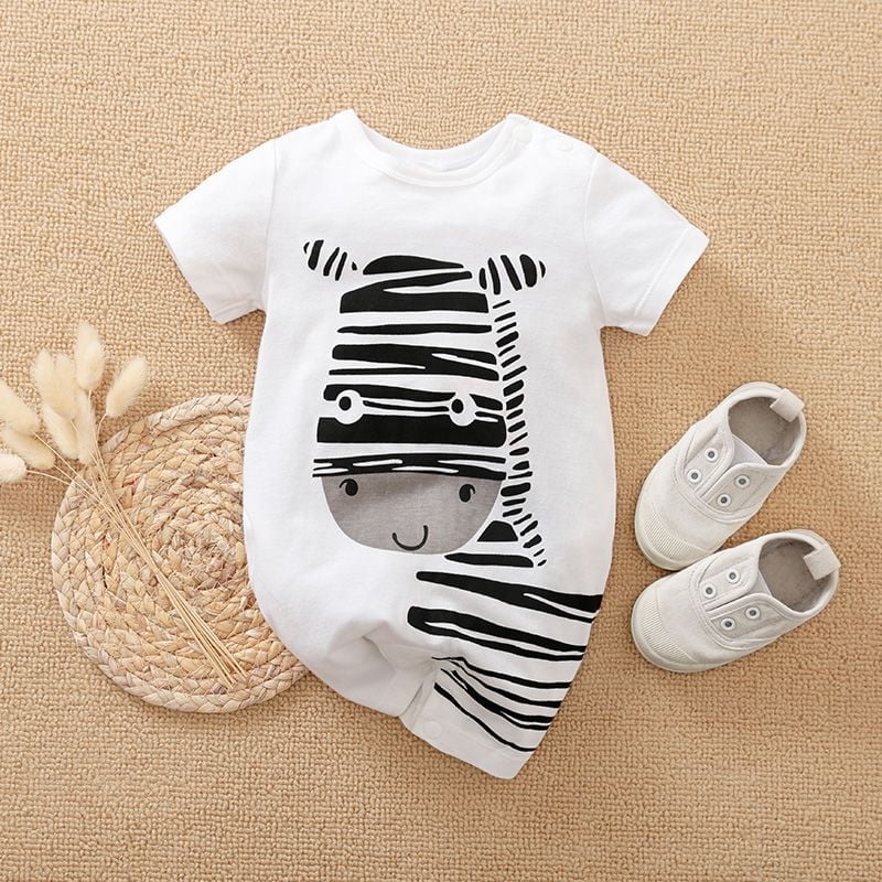 Zebra Half Sleeve Baby Romper 1 - Minitaq baby kids clothes dress