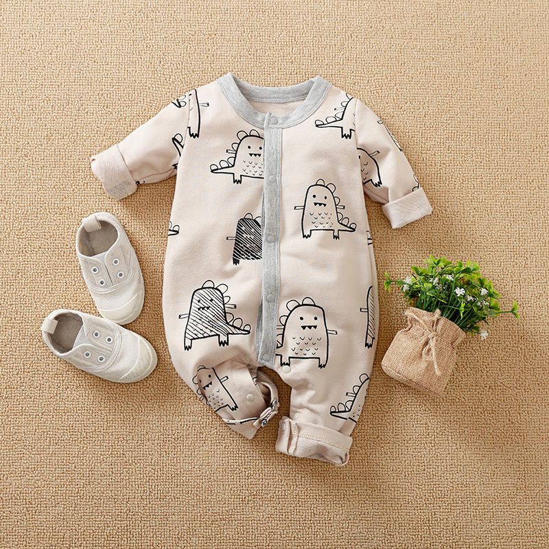 Dino Doodle Cotton Baby Romper 1 - Minitaq baby kids clothes dress