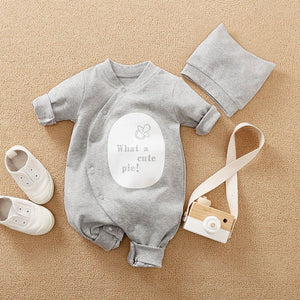 Cute Pie Grey Color Baby Romper 1 - Minitaq baby kids clothes dress