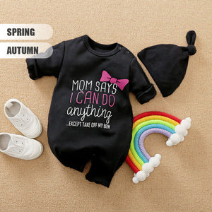 Cute Black Baby Girl Romper With Cap 2 - Minitaq baby kids clothes dress