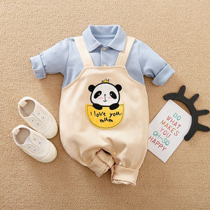 Blue Mini Panda Stylish Baby Romper 1 - Minitaq baby kids clothes dress