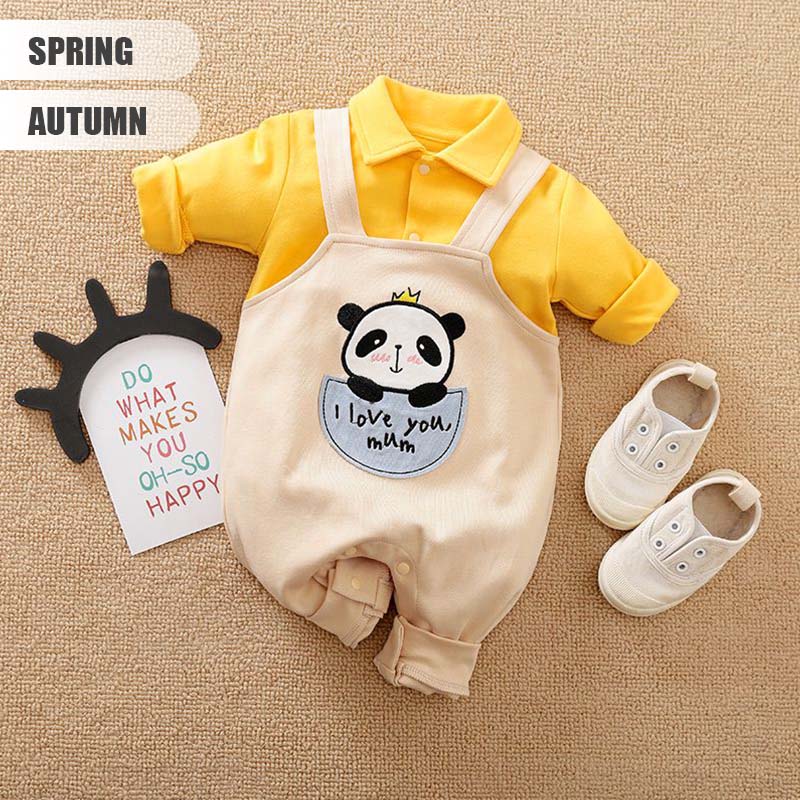 Yellow Mini Panda Stylish Baby Romper 2 - Minitaq baby kids clothes dress