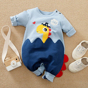 Dino Hatch Blue Style Romper 1 - Minitaq baby kids clothes dress