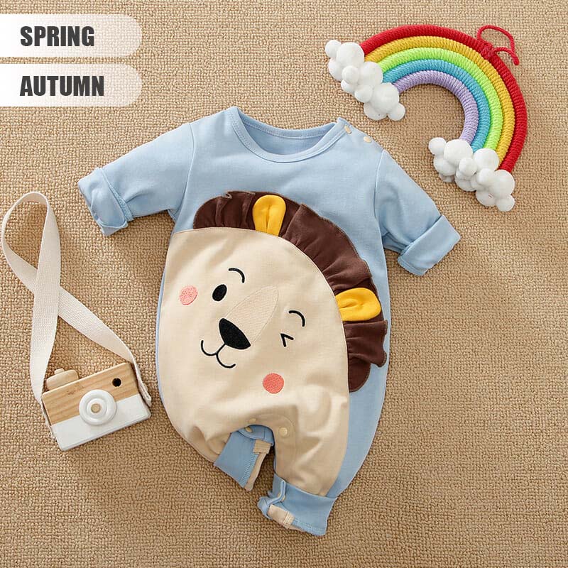 Blue Adorable Cartoon Baby Romper 2 - Minitaq baby kids clothes dress