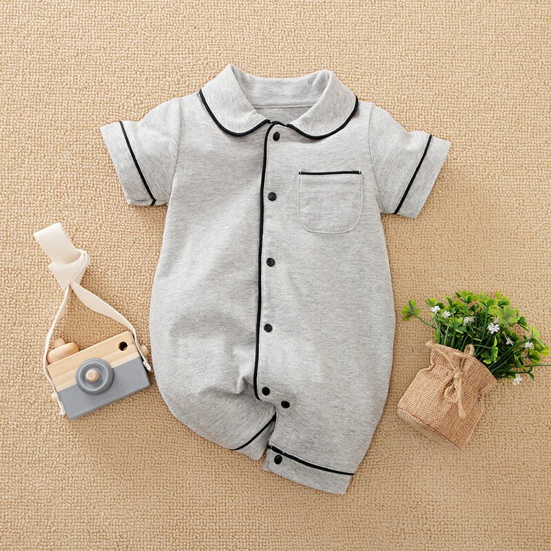 Comfy Cotton Baby Grey Sleeping Romper 1 - Minitaq baby kids clothes dress