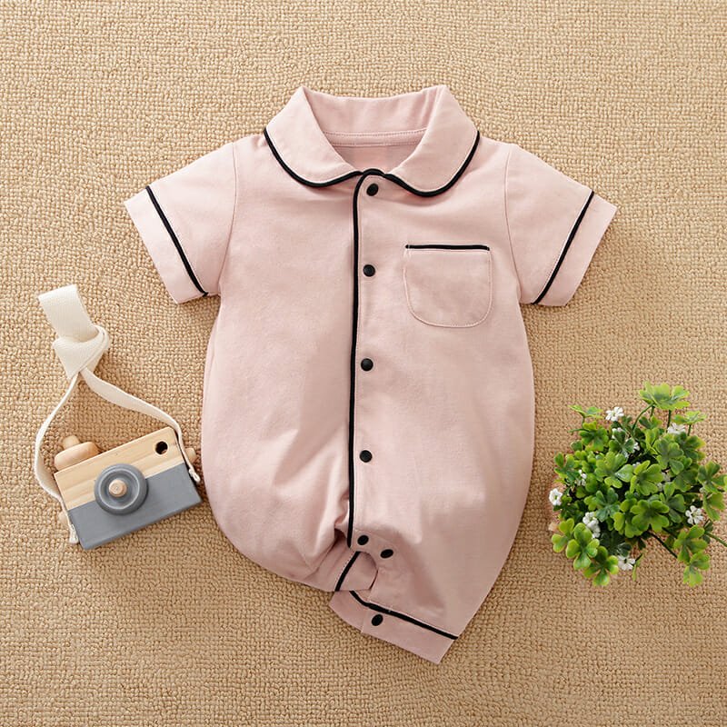 Pink Comfy Cotton Baby Sleeping Romper 1 - Minitaq baby kids clothes dress