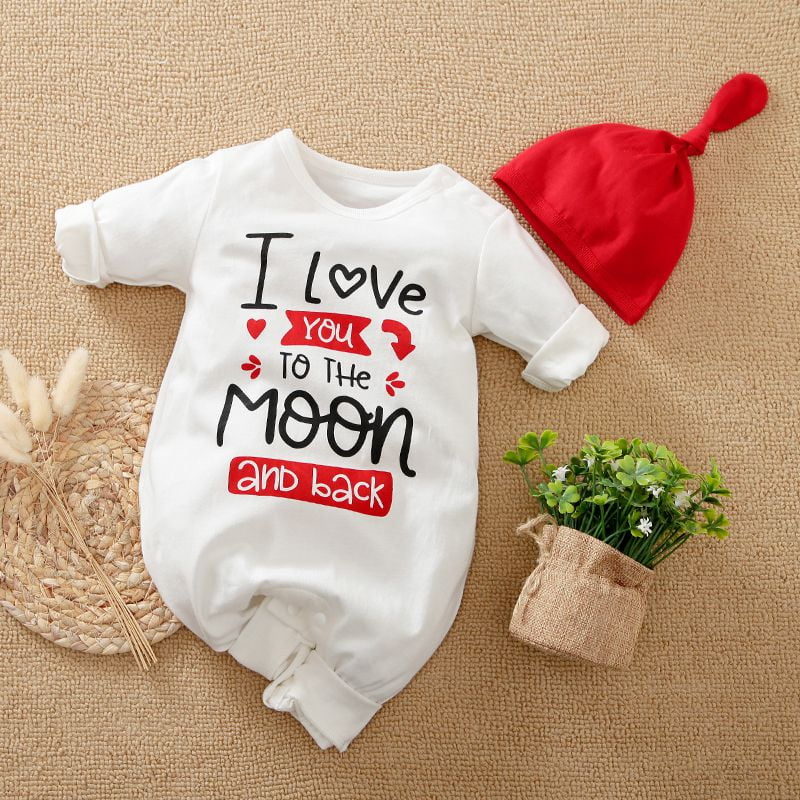 Love Message Baby Romper with Cap 1 - Minitaq baby kids clothes dress