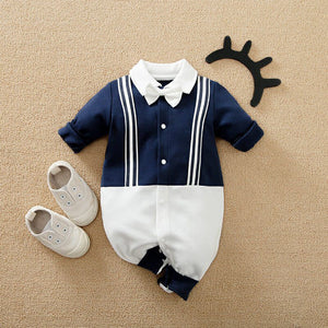 Formal Smart Dark Blue Stylish Romper 1 - Minitaq baby kids clothes dress