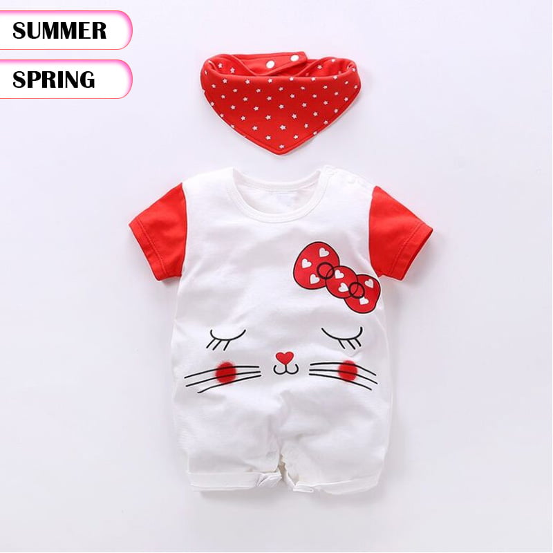 Summer Cute Kitty Baby Romper 2 - Minitaq baby kids clothes dress