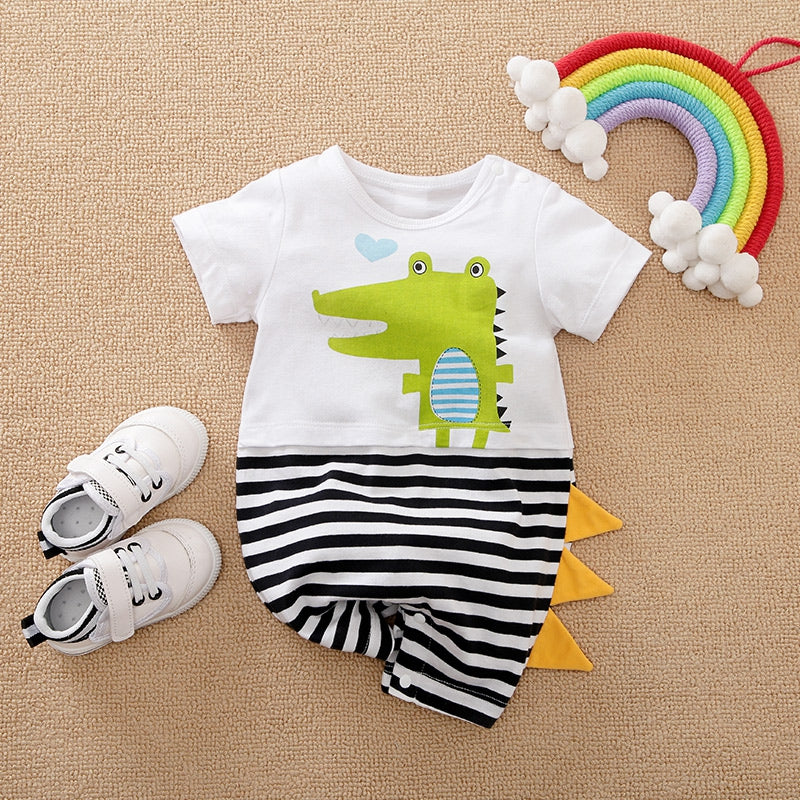 Cute Crocodile Baby Cotton Romper 1 - Minitaq baby kids clothes dress