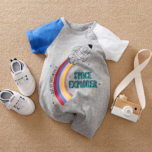 Space Explorer Cartoon Baby Romper 1 - Minitaq baby kids clothes dress