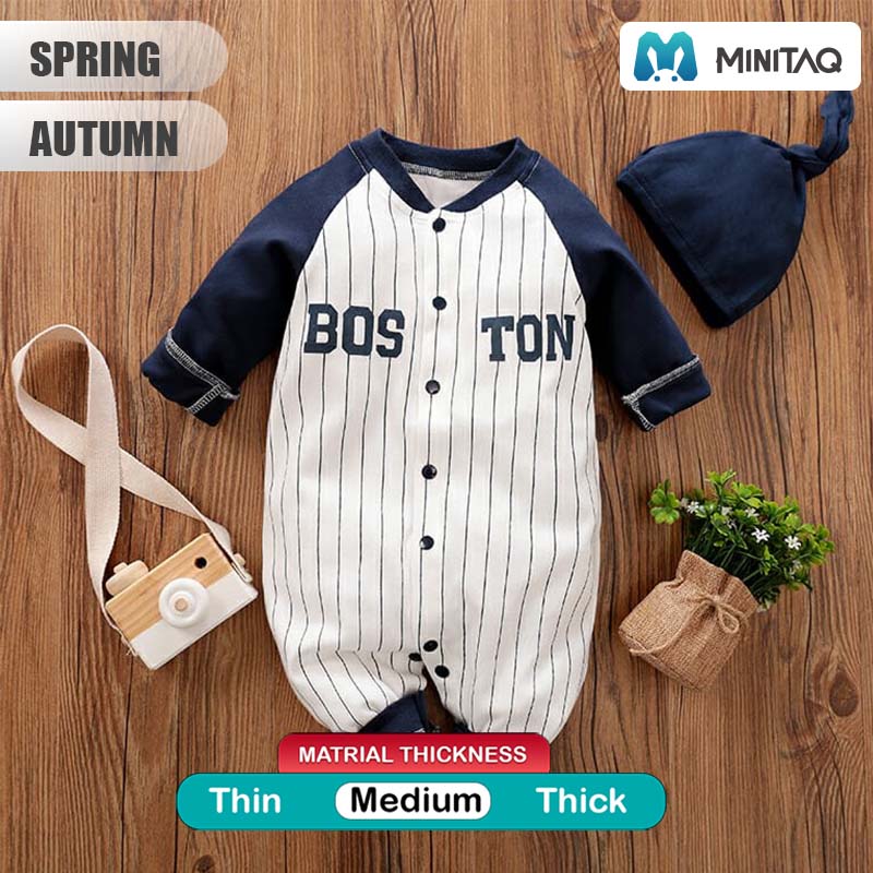 Sports Style Boston Romper With Cap 2 - Minitaq baby kids clothes dress