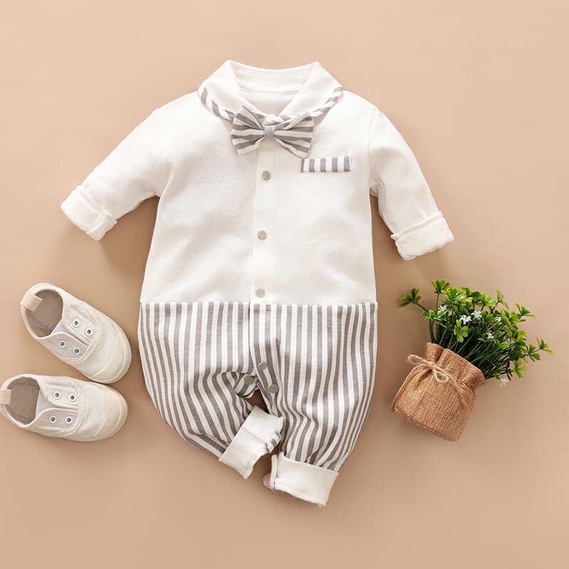 Trendy White Romper Full Sleeves 1 - Minitaq baby kids clothes dress