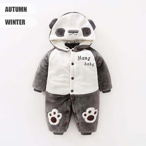 Panda Winter Hooded Baby Romper 2 - Minitaq baby kids clothes dress