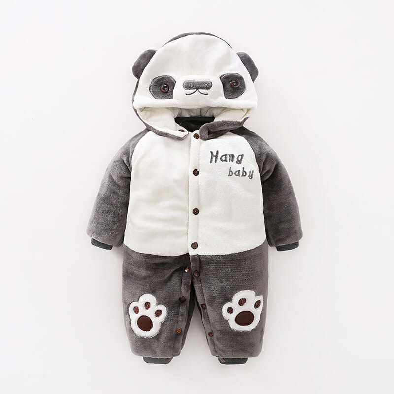 Panda Winter Hooded Baby Romper 1 - Minitaq baby kids clothes dress