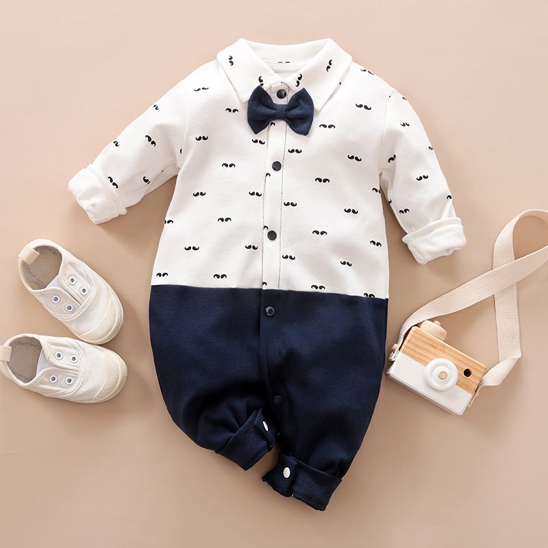 Smart Dress Moustache Style Romper 1 - Minitaq baby kids clothes dress