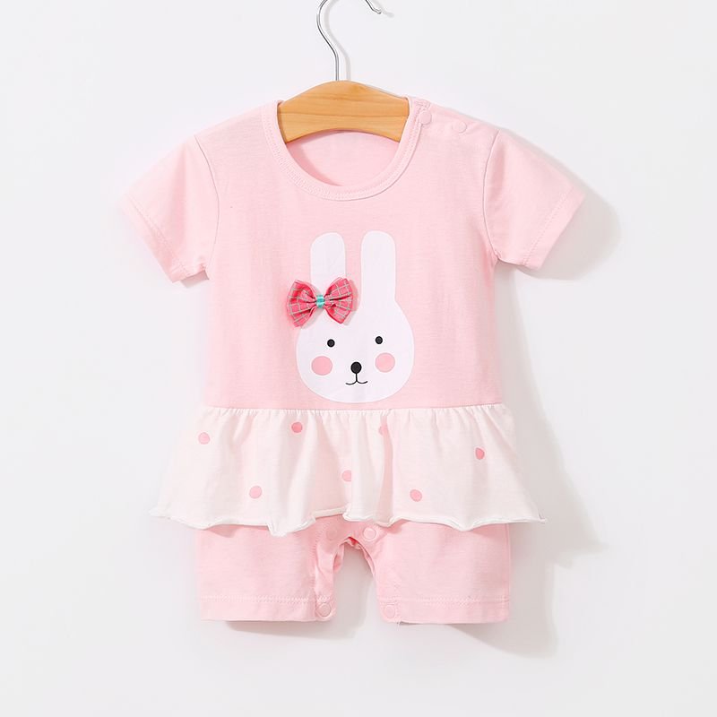 Cute Bunny Pink Frocky Style Romper 1 - Minitaq baby kids clothes dress