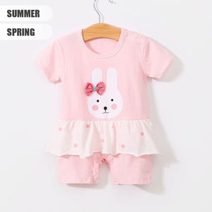 Cute Bunny Pink Frocky Style Romper 2 - Minitaq baby kids clothes dress