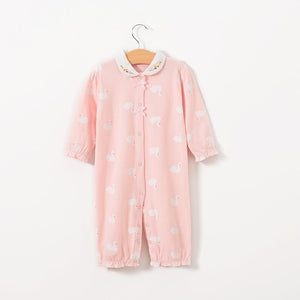 Swan Patterned Light Cotton Baby Romper Dress 1 - Minitaq baby kids clothes dress