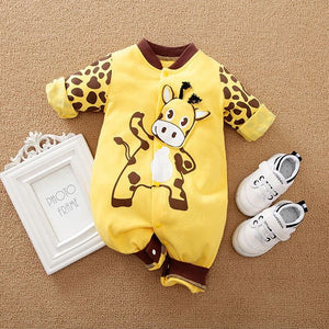 Happy Giraffe Full Sleeve Baby Romper 1 - Minitaq baby kids clothes dress