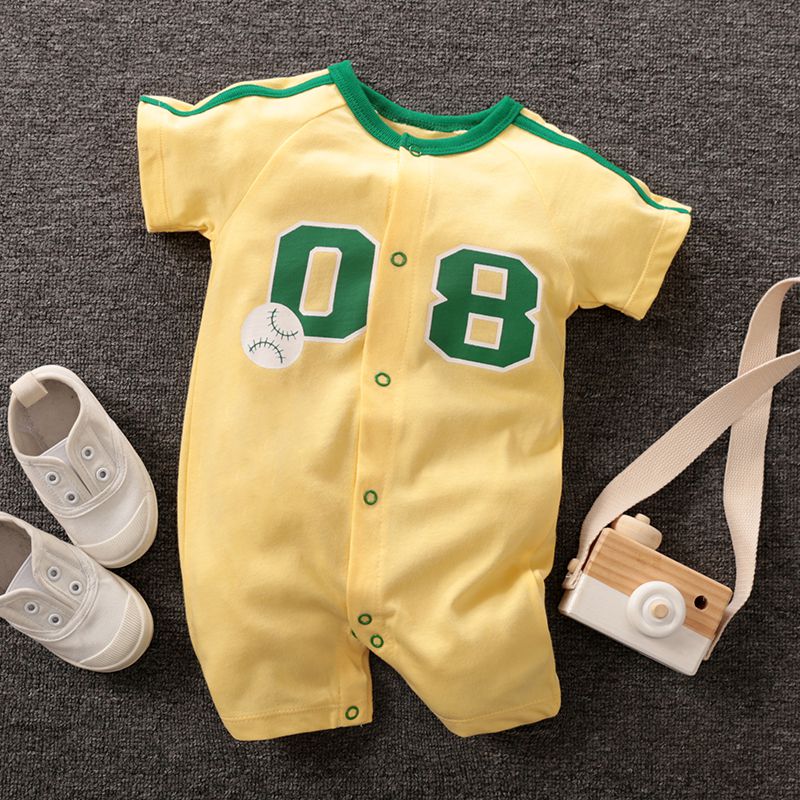 Yellow Green Sports Style Baby Romper 1 - Minitaq baby kids clothes dress