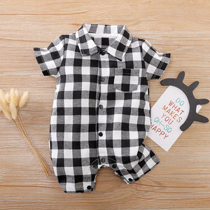 Black And White Check Casual Romper 1 - Minitaq baby kids clothes dress