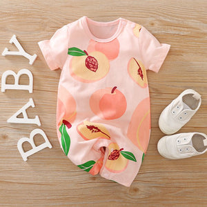 Summer Peachy Half Sleeves Baby Romper 1 - Minitaq baby kids clothes dress