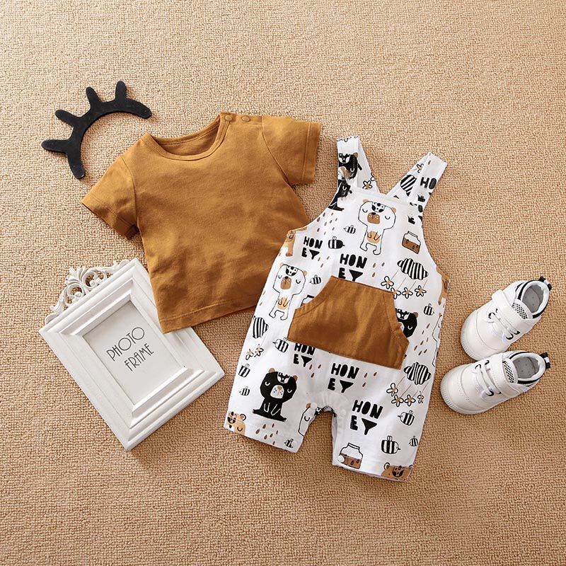 Homey Casual Dungaree Style Baby Dress 1 - Minitaq baby kids clothes dress