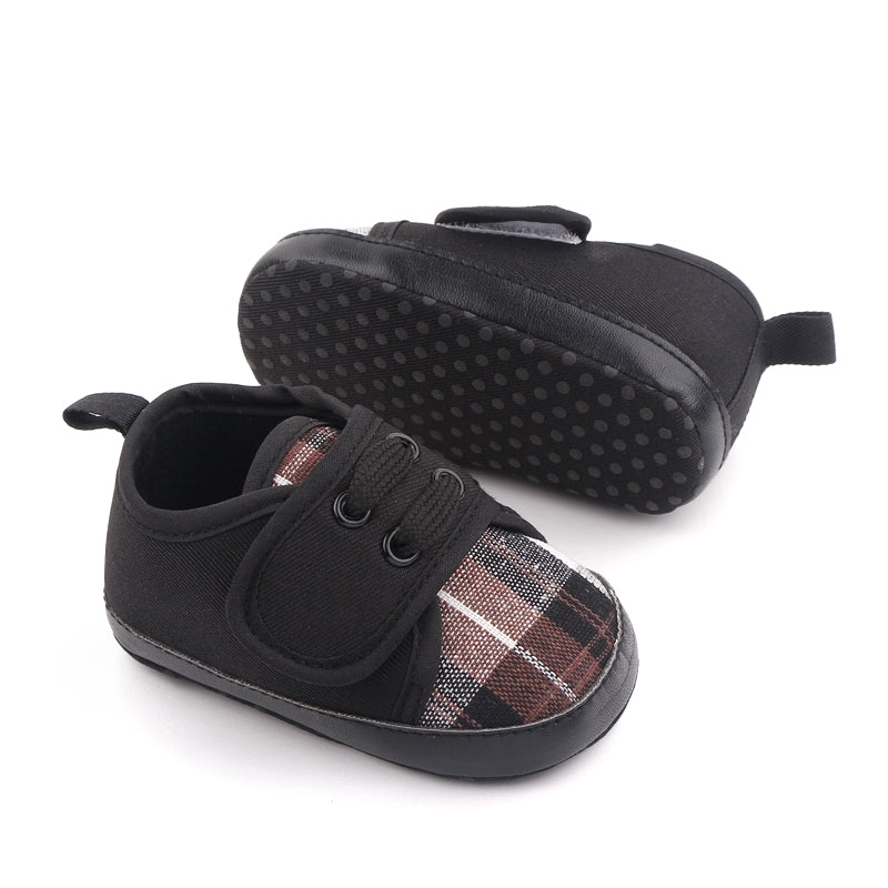 Dark Plaid Pattern Baby Shoes 4 - Minitaq baby kids clothes dress