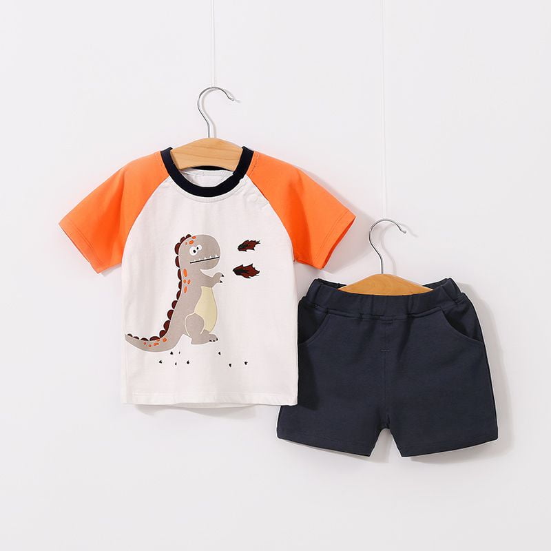 Dino Shirt And Shorts 2pc Baby Set 1 - Minitaq baby kids clothes dress