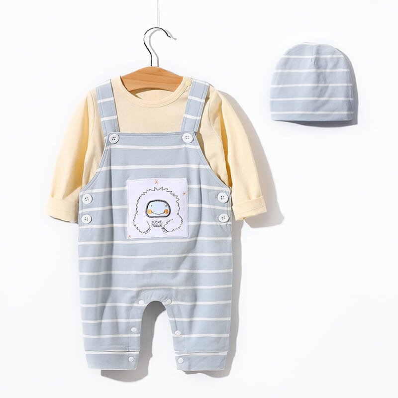 Light Lines Color Baby Romper With Cap 1 - Minitaq baby kids clothes dress