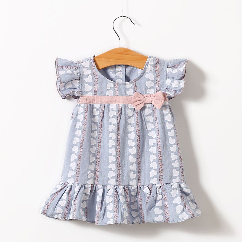 Cotton Heart Style Casual Baby Dress 1 - Minitaq baby kids clothes dress