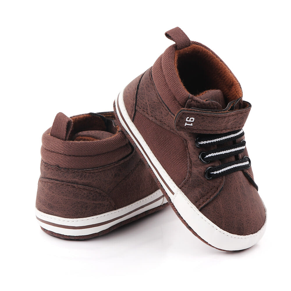 High Top Sneakers Brown Baby Shoes 1 - Minitaq baby kids clothes dress