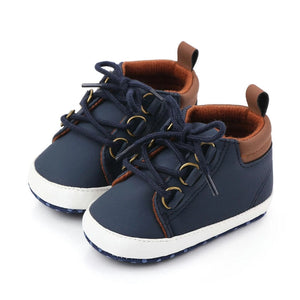 Blue Brown Casual Lace-Up Stylish Baby Shoes 1 - Minitaq baby kids clothes dress