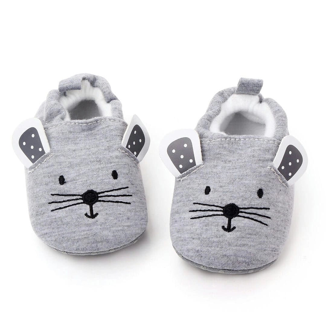 Comfy Animal Soft Cotton Gray Baby Shoes 1 - Minitaq baby kids clothes dress