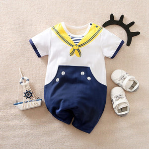 Stylish Sailor Printed Baby Romper 1 - Minitaq baby kids clothes dress