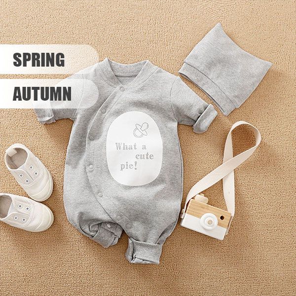 Cute Pie Grey Color Baby Romper 2 - Minitaq baby kids clothes dress