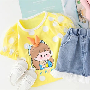 Caring Friends Yellow Dress with Ruffle Style Sleeves 4 - Minitaq baby kids clothes dress