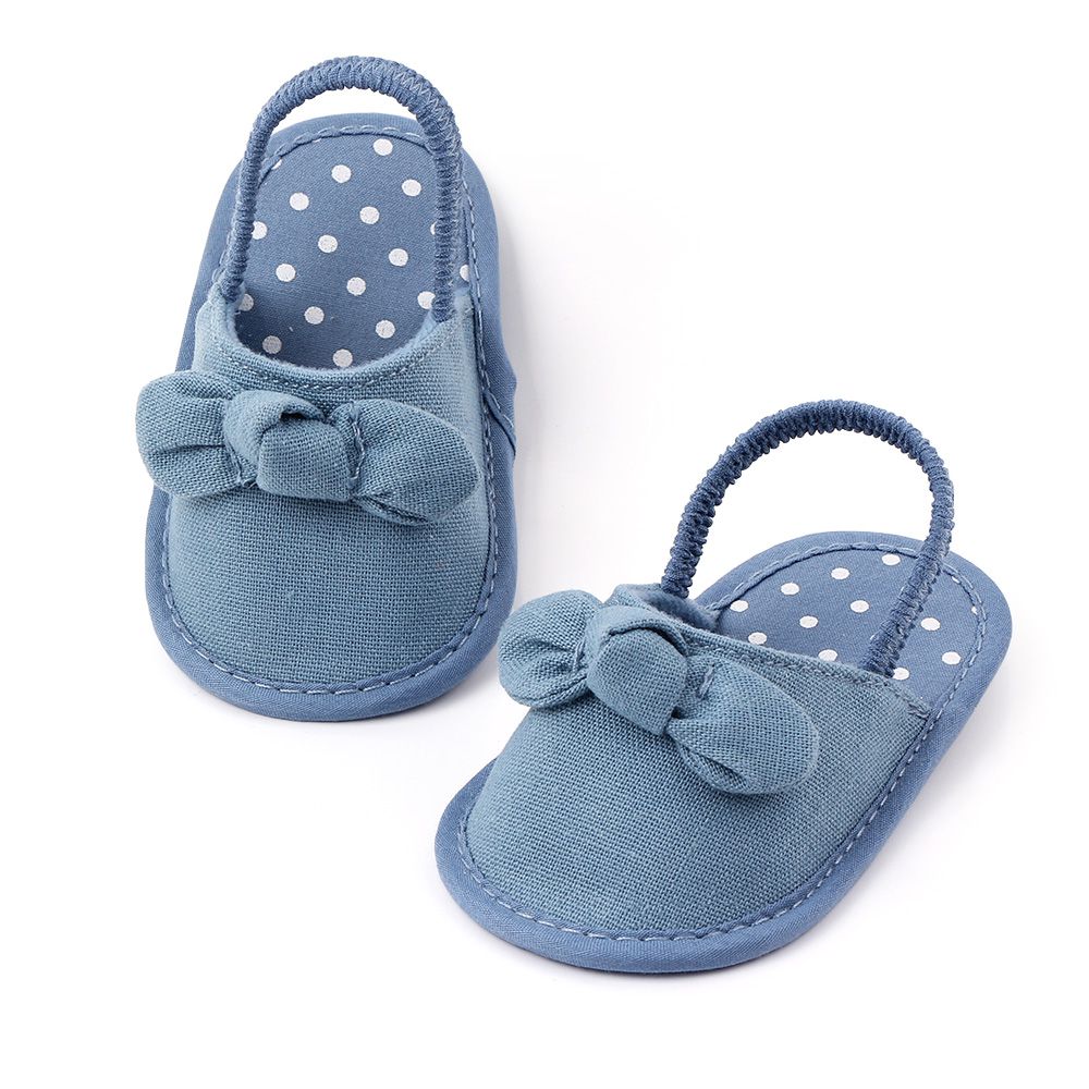 Blue Cotton Elastic Ankle Baby Sandal Shoes 3 - Minitaq baby kids clothes dress