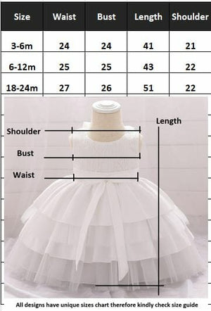 White Layered Sleeveless Frock With Bow Lace 4 - Minitaq baby kids clothes dress