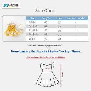 Chick Yellow and Flowers Pattern Frock For Baby Girls