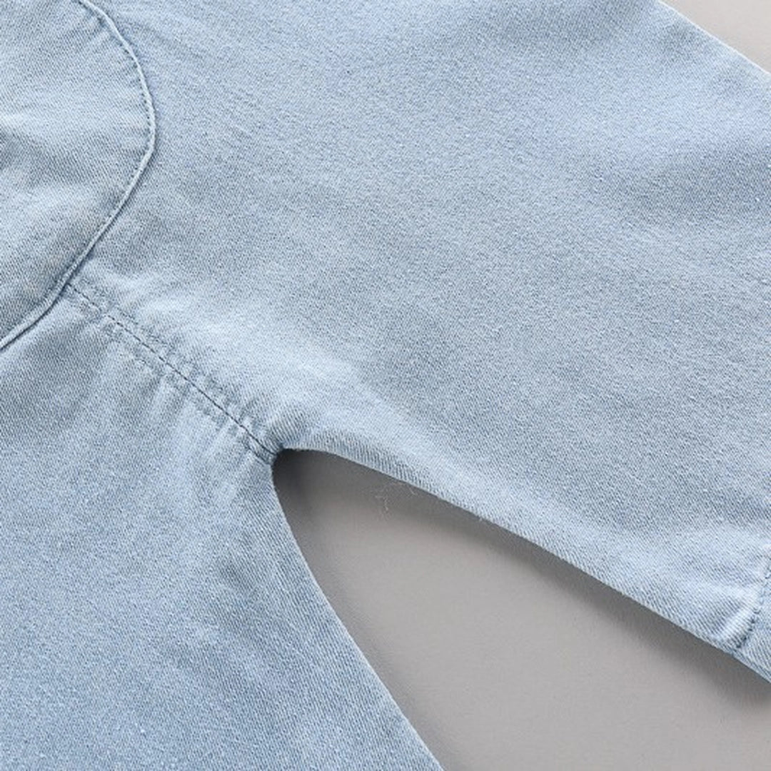 Bear Face Denim Dungaree with Striped Tee - Minitaq baby kids clothes dress 