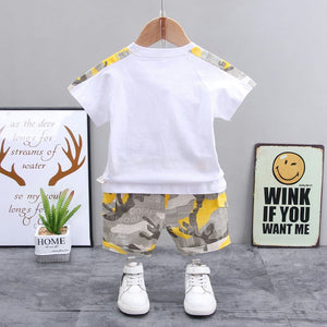 Army Style Shirt N Shorts Yellow Accent 9 - Minitaq baby kids clothes dress