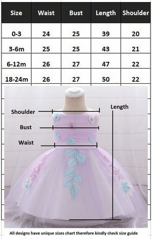 Light Purple Dress With Flowers Design 4 - Minitaq baby kids clothes dress