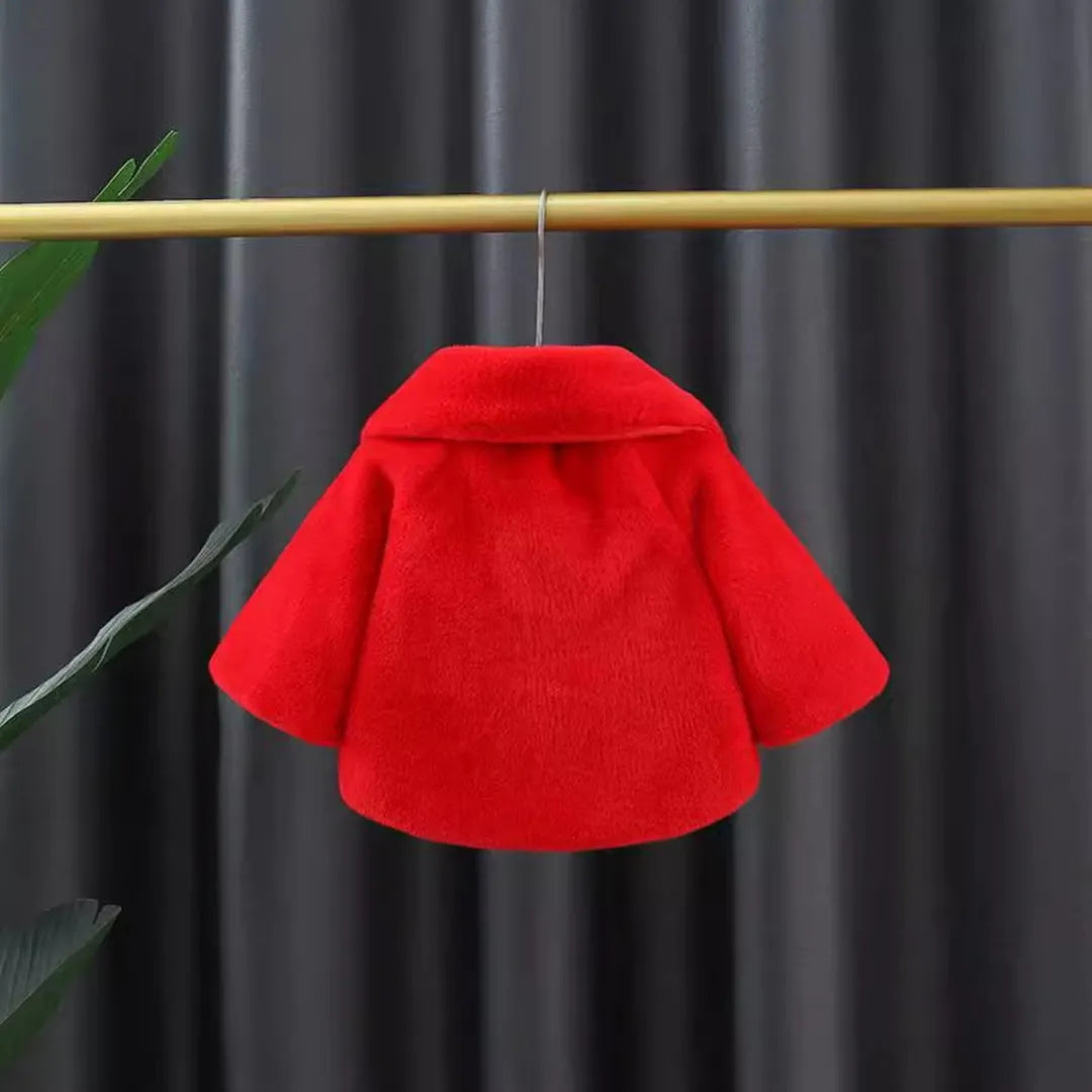 Cute Vibrant Red Winter Baby Plush Cape Coat 11 - Minitaq baby kids clothes dress