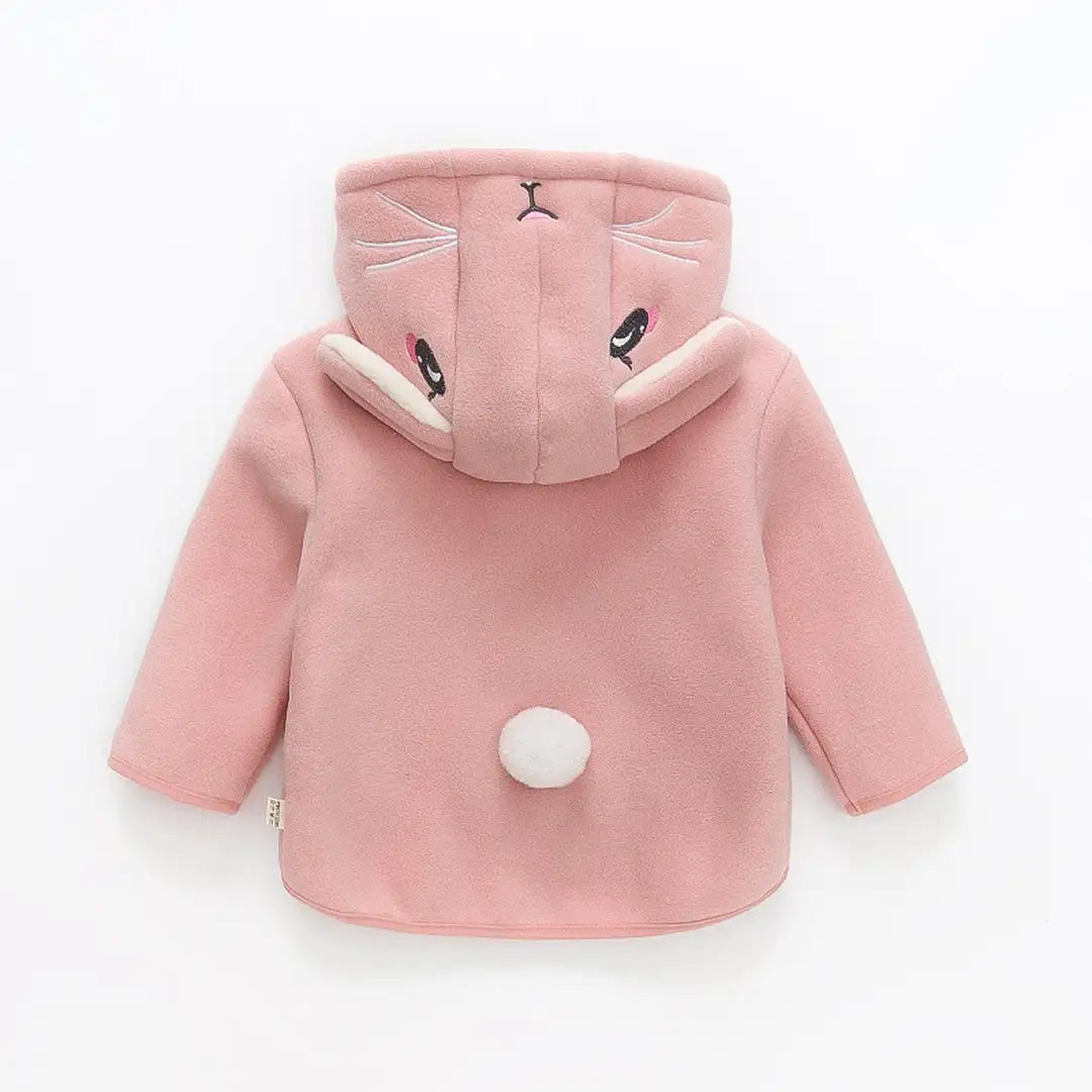 Rabbit Face Zipper Winter Hoodie - Minitaq baby kids clothes dress